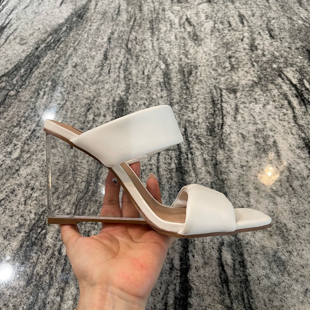 Steve Madden white heels